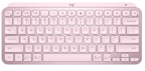 Logitech MX Keys Mini Minimalist Wireless Illuminated Keyboard - Rose