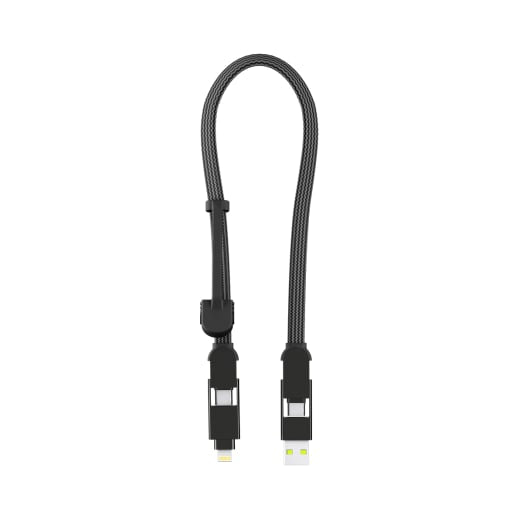 Rolling Square inCharge XL 100W 6 in 1 Travel Charging Cable - 30cm - Urban Black