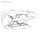 Brateck DWS15-01E Electric X-Lift Desk Sit/Stand Converter with Keyboard Tray