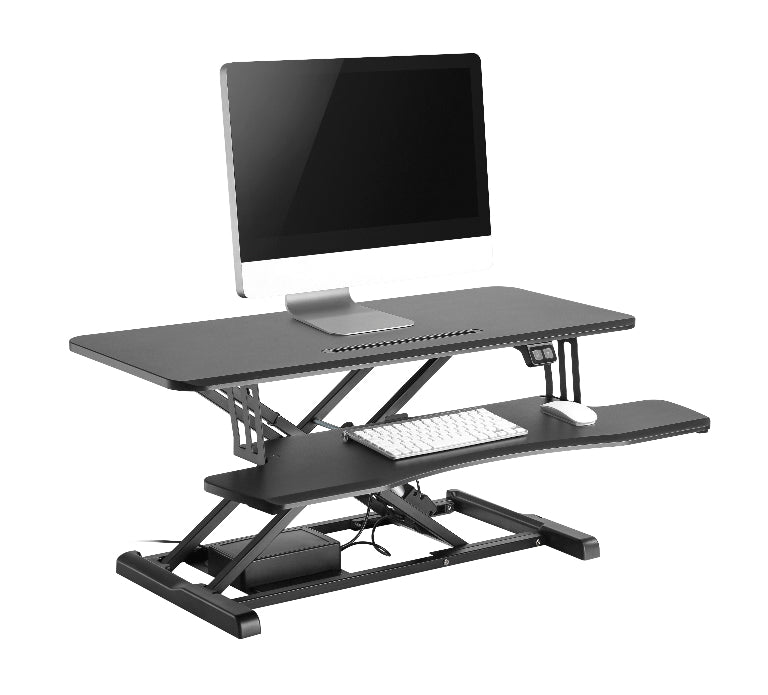 Brateck DWS15-02 Electric Sit-Stand Desk Converter with Keyboard Tray Deck