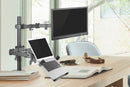 Brateck Economical Double-Joint Articulating Monitor Arm with Laptop Holder