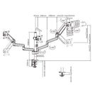 Brateck Triple Monitors Pole-Mounted Gas Spring Monitor Arm - 17"-27"