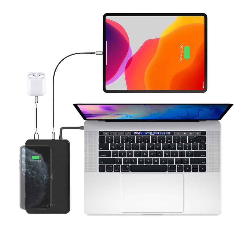 Cygnett ChargeUp Edge+ 27K mAh USB-C Laptop and Wireless Power Bank