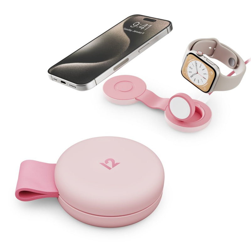 Twelve South ButterFly SE 2-in-1 Qi2 Travel Charger - Pink