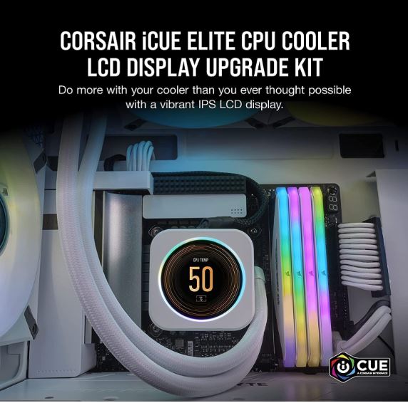 CORSAIR iCUE ELITE CPU Cooler LCD White Display