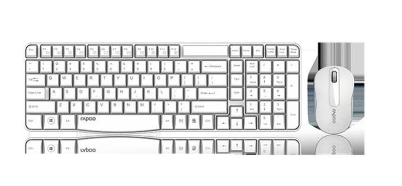 Rapoo X1800S Wireless Optical Keyboard And Mouse Combo - White