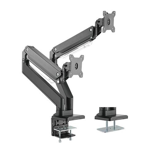 Brateck Dual Arm Full Extension Gas Spring Monitor Mount - 17"-35"