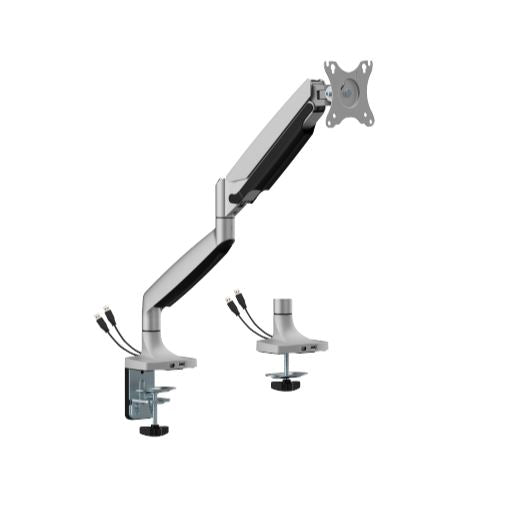 Brateck Single Monitor Heavy Duty Mechanical Spring Monitor Arm With USB Ports - 17" - 45"