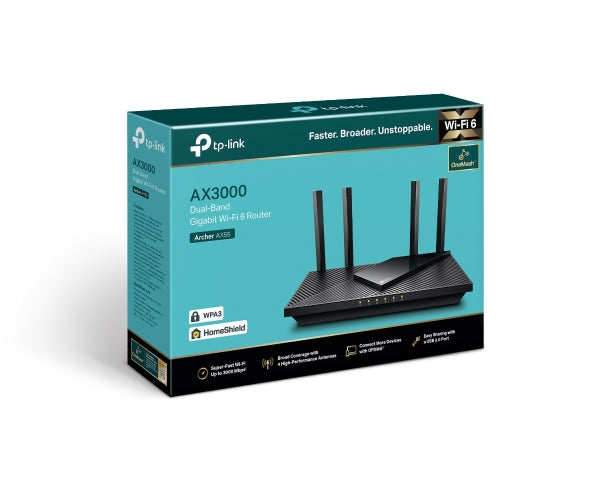 TP-Link Archer AX55 AX3000 802.11ax Dual Band Gigabit Wi-Fi 6 Router